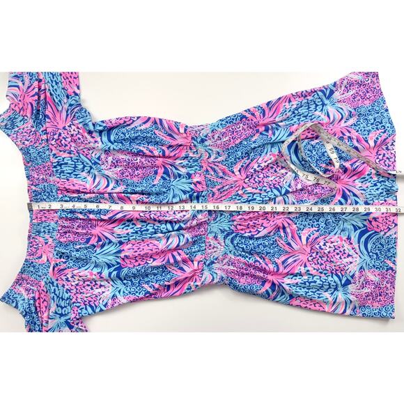 NWT Lilly Pulitzer Cyla Romper in Borealis Blue Tropic Down Low Size Large - Picture 14 of 15